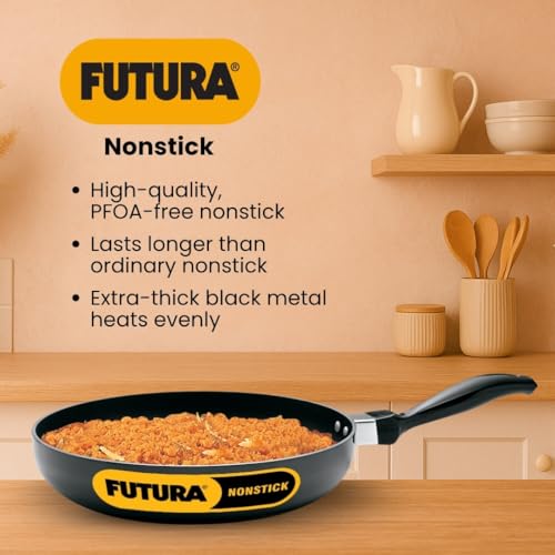 Hawkins Futura Nonstick All-Purpose Pan with Stainless Steel Lid, Capacity 2.5 Litre, Diameter 22 cm, Thickness 3.25 mm, Black (NAP25)