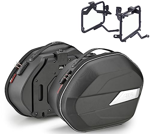 MOTOTOPGUN givi weightless wl900+pl9054 borse laterali + attacchi monokey 25 + 25 litri compatibile con royal enfield himalayan 2021 2022