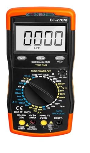 BT-770M Multimeter Universal Meter 6000 Count,Diode,Voltage,AC&DC Current,Resistance,Capacitance
