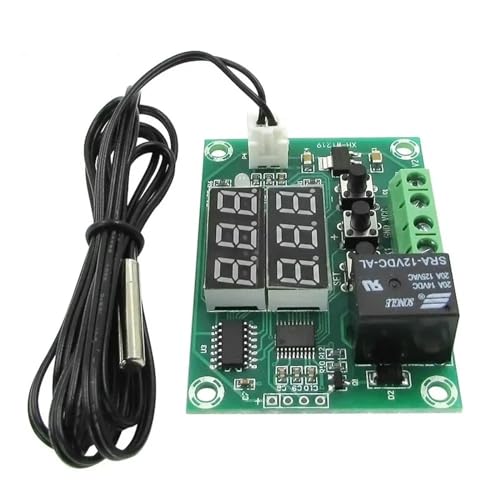 Interruptor relé control XH-W1219 con módulo sensor NTC y termostato digital de pantalla dual 4