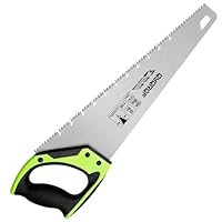 LYFJXX 18 Inch Wood Hand Saw, Non-slip Ergonomic Handle Rustproof Wood Saw, 11 TPI Universal Handsaw for Woodworking-Green