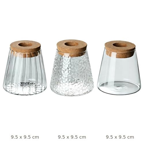 3 Pcs Glass Plant Propagation Station Kit, 3.74 x 3.74 in Volcanic Shaped Plant Terrarium Glass Planter with Cork Lid, Borosilicate Glass Vases for Plants, Home Decor, Office Desks - Image 4