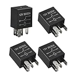 PACLVIO 4Pcs 5 Pin 12V 30A Relay, Car Starter Switch Relays, Multi Purpose Auto Fuel Pump Relay,High Performance Waterproof Stable Universal for Car Motor Automotive Replacement Accessories