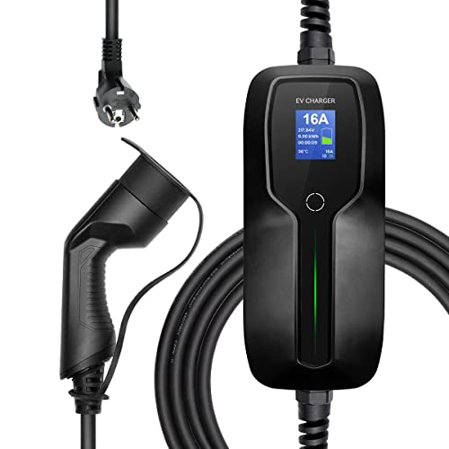 Morec Type 2 ev Chargeur Câble de Charge EV Portable Boîte de Charge commutable 10 / 16A avec...