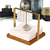 Servilletero – Servilletero de madera, organizador de servilletas vintage dispensador de papel vertical de pie, organizador de servilletas decorativo elegante para baño, cocina, comedor, restaurante