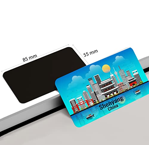 Image of dhcrafts Rectangular Rubber Fridge Magnet /Magnetic Card Blue China Shenyang Design Pack of 1 (8.6cm x 5.4cm)