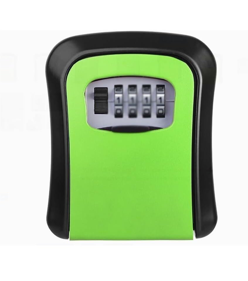 Cassaforte con combinazione a 4 cifre, cassaforte password di sicurezza reimpostabile, portachiavi resistente alle intemperie(Grün)