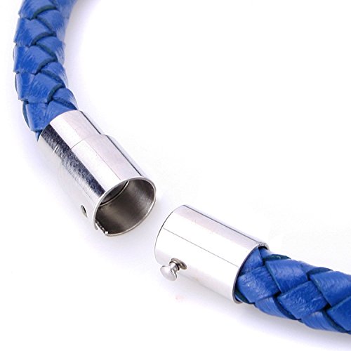 JEWELRIESHOP Braided Leather Bracelets for Mens Women Woven Wrap Bracelet Magnetic Lock Clasp Genuine Leather Bracelet Wristband Vintage Cuff Bracelet Leather Jewelry Friendship Couple Bracelet2