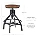 Powell Darwin Distressed Black Metal Adjustable Height Backless Swivel Stool Set of 2