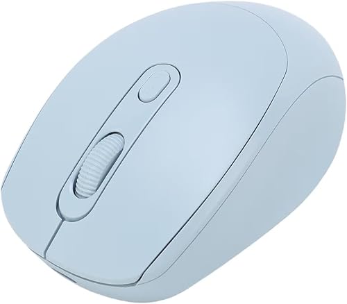 Wireless Mouse, Dual-Mode Bluetooth 5.1 and 2.4GHz, Rechargeable, Silent Click, DPI Adjustable (Blue)
