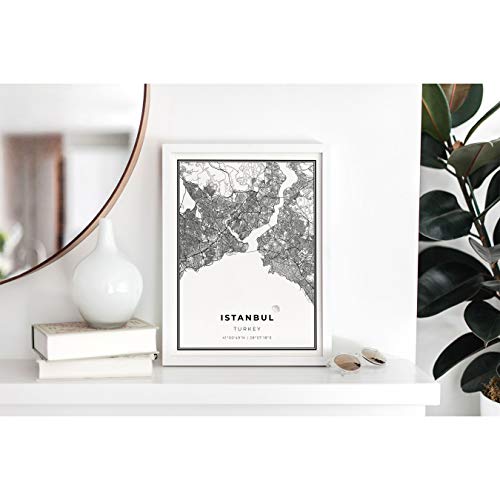 Skanndi Istanbul Map Print, Turkey Map Art Poster, Marmara, Modern Wall Art, Street Map Artwork 9X11 #TOP3