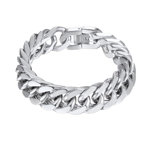 Prosteel Mens Biker Stainless Bracelet Hand Wrist Franco Curb Chain Bracelet For Men