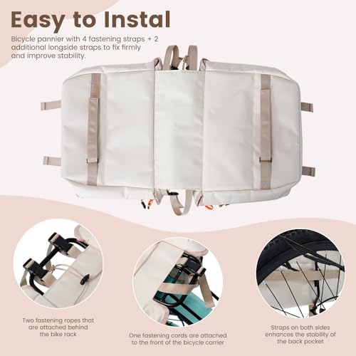 MOONCOOL Bike Rack Bag Trunk Waterproof 40L Bicycle Rear Seat Cargo Pack Pannier Bags Handbag - Thumbnail 5
