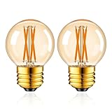 E26 LED エジソン電球 調光器対応 4W (40W形相当) 2700K 電球色 フィラメント 340lm 茶色 レトロ G50 ミニボール電球 PSE認証済み 2個入