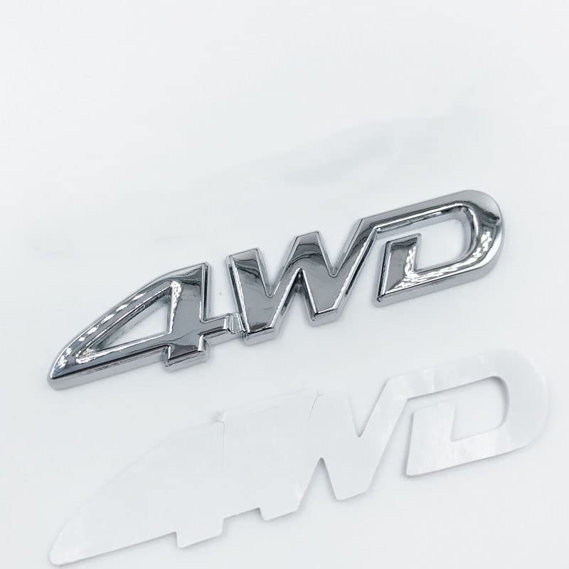 Image of 2 PCS NEW 3D Zinc Alloy Chrome 4WD Rear Chrome Emblem Logo Trunk LID (Silver)