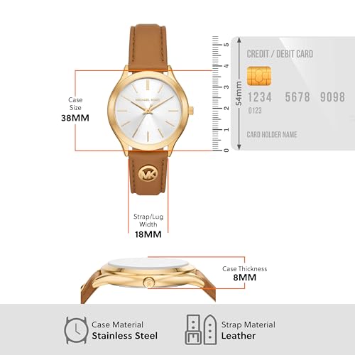 Image of Michael Kors Slim Runway Brown Watch MK7465