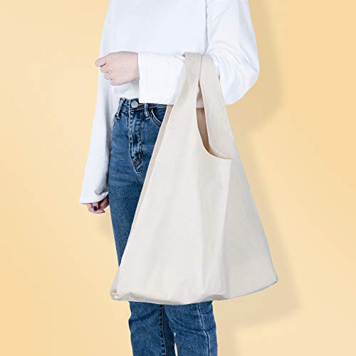 Trunab 6-Pack Reusable Grocery Shopping Tote Bags, Canvas Supermarket Bags, Craft Diy Drawing Gift Bags #TOP2