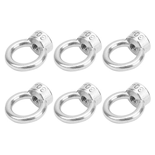 Noci per Occhiali in Acciaio Inossidabile, Anello Dadi Fili Femmine 10pcs M6 Bulloni per gli Occhi Dadi Aderenti in Acciaio Inossidabile per le Forniture