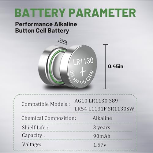 Pila LR1130 AG10 Alkalina para relojes x50 miniatura 2