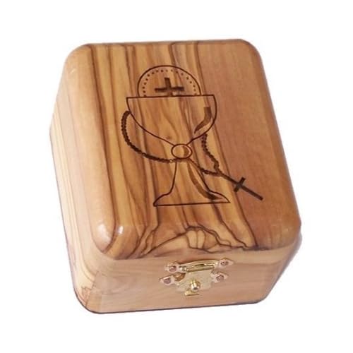 Olive Wood Box First Communion.(1.4"H)