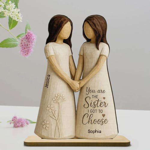 Personalized 3D Effect Wooden Plaque for Best Friends - Custom Name Sign for Unbreakable Friendship, Rustic BFF Gift for Birthdays and Holidays