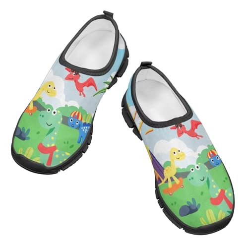 Big Kids Cute Casual Loafers Slip On Mesh Walking Shoes Art Pattern Comfortable Lightweight Kids Outdoor Travel Shoes for Boy Girl US Size 11-15