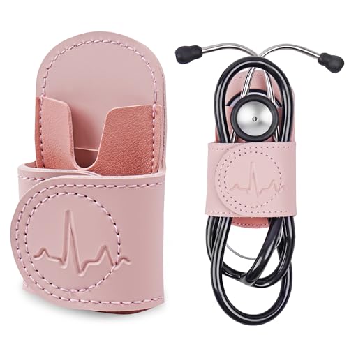 QIELIZI Stethoscope Holder Hip Clip.Night Shift Nurse Essentials Organizer,3M Littmann Stethoscope Belt Clip for Scrubs, Nursing Tools Holster Case,Teaching Stethoscope Holder &Accessories(1-Pink)