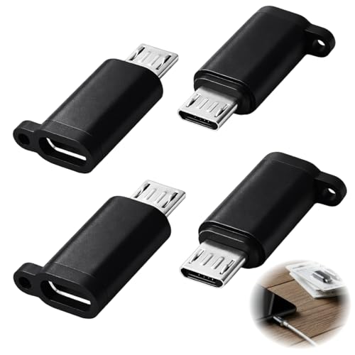 PaYuanRaoTi 4PCS Adaptateur Type-C vers Micro USB, pour Chargement Et Synchronisation Donnees, USB C vers M-icro USB Adaptateur Compatible avec Appareils...