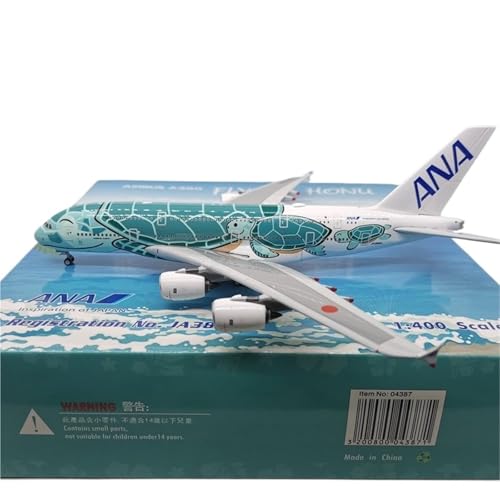 Modèle d'avion ANA A380 Green Turtle 1:400 miniature de collection en métal injecté de 18 cm