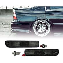 USR DEPO Rear Bumper Side Marker Lights Left + Right Compatible with 1994-1997 Honda Accord / 1992-1996 Honda Prelude / 1998-2002 Accord 2D Coupe Sidemarkers Lamps All Smoked Crystal Lens