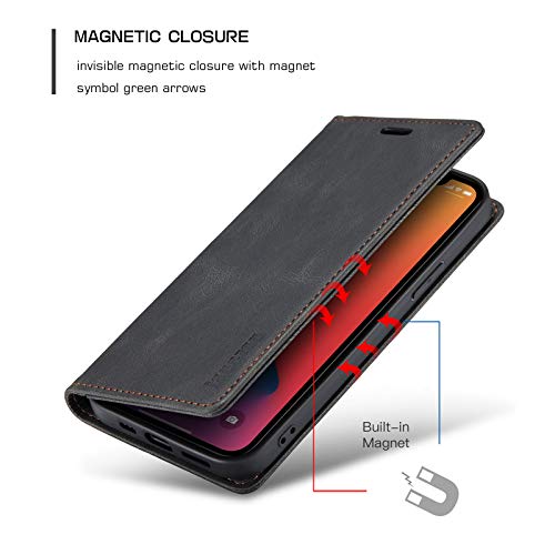 Japezop Iphone 12 Mini Case, Iphone 12 Mini Wallet Case With Card Holder Rfid Blocking Kickstand Magnetic, Pu Leather Flip Case For Iphone 12 Mini 5.4 Inch (Black) #TOP3