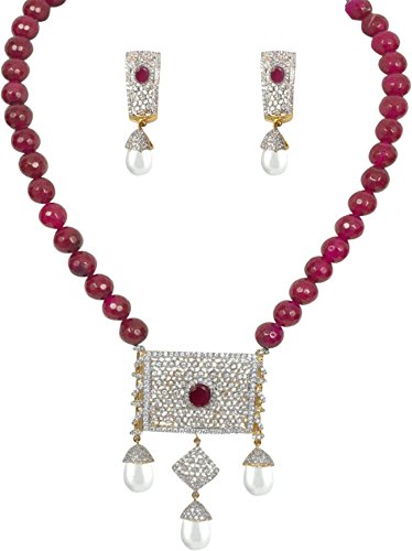 youbella American Diamond Gold Plated Exclusive Necklace Set/Jewellery Set with Earrings for Girls and Women-picture-41