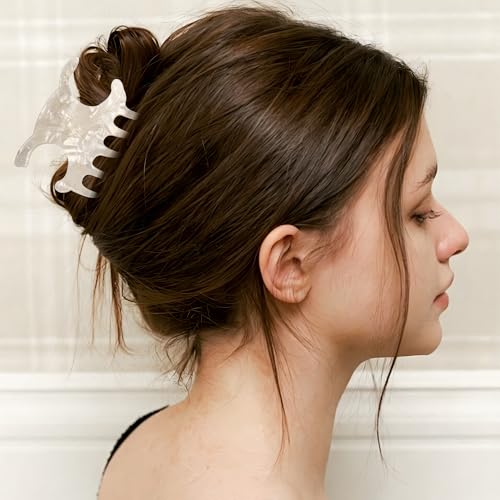 Pinzas para cabello mariposa de acetato premium, pack de 4 pinzas medianas para mujer – pinza fuerte para peinados, cabello fino, uso diario y regalo para mujer (7.01 x 4.22 cm) (4 unidades) miniatura 6