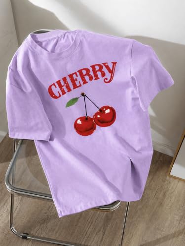 Image of Jawdrobe Cotton Blend Oversized Fit Half Sleeve Printed Round Neck T-Shirt for Women