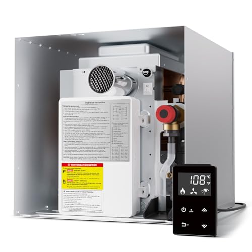 ORBEK ORBEK 60,000 BTU RV Tankless Water Heater, Ideal for RV Families & Campers, Propane Gas On-Demand Instant Hot Water Heater, 12V, CSA Certificated, with Controller, Compatible with all RVs