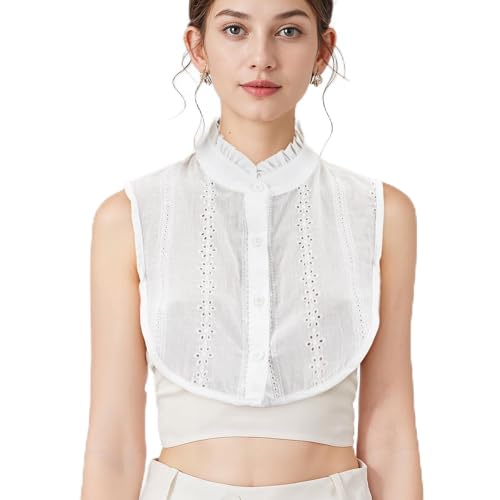 Jacquard Pure Cotton Fake Collar, Women Detachable Fake Collar for Women Blouse Hoodie Sweater Coat