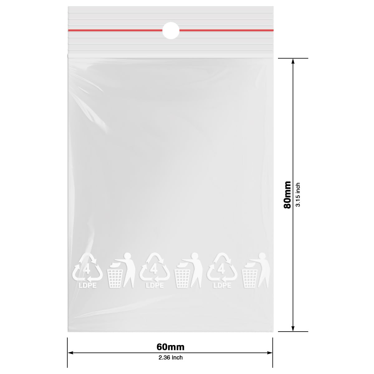 verpacking 10000 bolsas zip lock bolsas de polietileno bolsas zip varios tamaños 60 x 80mm, bolsas resellables, bolsas de plástico con cierre zip, bolsas de almacenamiento, bolsas transparentes