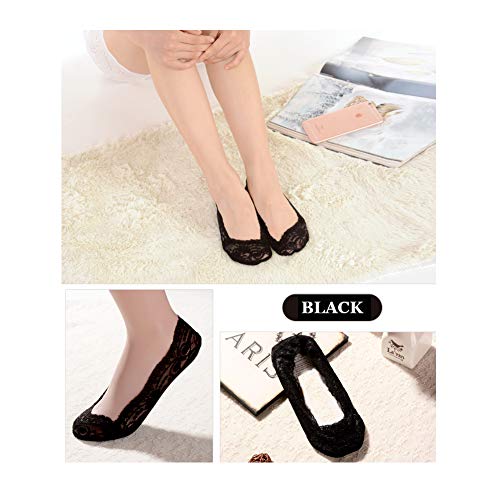 Stageya 5 Pairs No Show Socks - Silicone Non Slip Lace Invisible Boat Socks For Women #TOP2