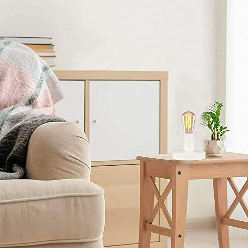 Dxmkop Industrial Table Lamp,Base E26/E27 Ceramic Base Holder, Vintage Small Desk Lamp With Plug In Cord On/Off Switch,Simple Metal Edison Light Bulb Stand (White) #TOP6