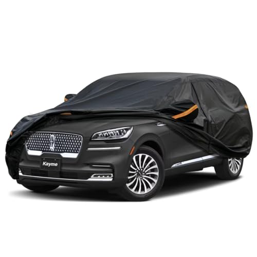 Kayme SUV Car Cover Fit for Lincoln Aviator (2003-2025) Automobiles All Weather Waterproof, Outdoor Cover Sun Rain Protection, with Lock and Zipper Do