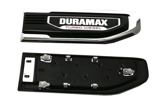 Image of Pair Set Turbo Diesel Emblems Side Vent Logo Compatible with 2020-2025 Sierra 1500 Dura-max Turbo Diesel Badge Kit 86532091 (Chrome)