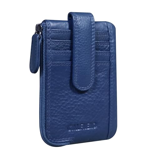 Image of Calfnero Genuine Leather Card Holder & Key Case for Men & Women | Slim Wallet with Zipper Pocket, Card Slots & Key Chain | Compact Travel Organizer