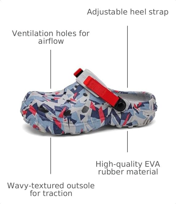 Image of YUKTOPA Men's Clogs Outdoor Athletic Sports Sandals Adult Slip On Garden Shoes Summer Water Beach Shoes Casual Slippers Lightweight Breathable Non Slip