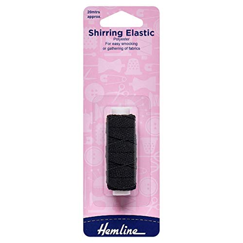 Hemline H601 | Black Polyester Shirring Elastic 0.75mm x 20m