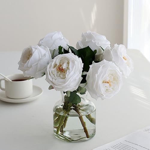 Fake Peonies with Vase,Real Touch Peony Floral Arrangement Centerpiece