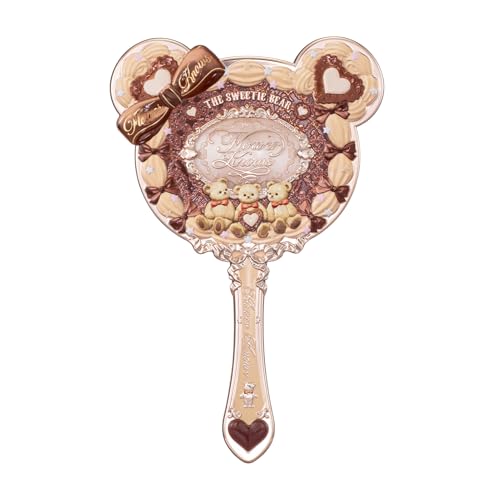 Flower Knows The Sweetie Bear Hand Mirror, Brown Decorative Makeup Mirror