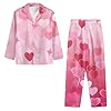 Yewattles Print Women Pajama Sets 2 Piece Lounge Sleepwear Plus Size Ladies Button V-Neck Pjs Sets with Pockets XS-4XL, Colorful Cute Heart, 3XL #2
