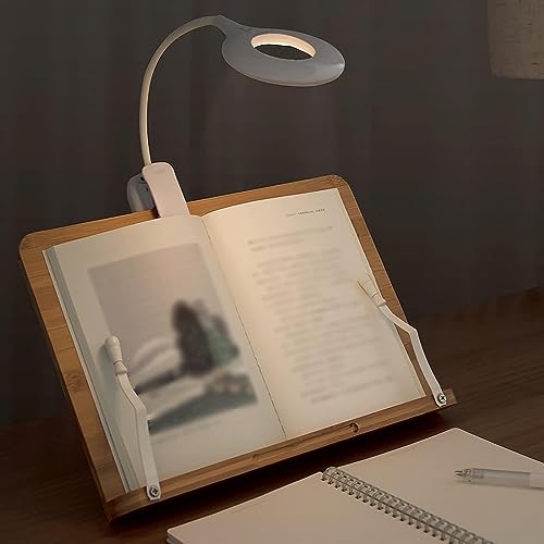 Atril para Libros de Lectura, Soporte Plegable para Libros de Lectura con luz USB, Soporte para Documentos para Libros de Texto, Recetas, revistas, Libros de Cocina y partituras.