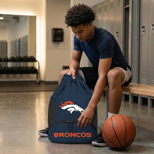 Image of NFL Denver Broncos Cinch Bag - Standard Logo Drawstring Backpack