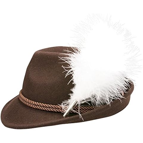 Alpenflüstern Herren Trachtenhut Filz Maximilian mit Flaumfeder, Gr. 57/59 cm (Herstellergröße: Large), Braun (Braun 35) Cover